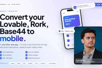 convert your lovable, base44 and rork apps to android ios mobile apps