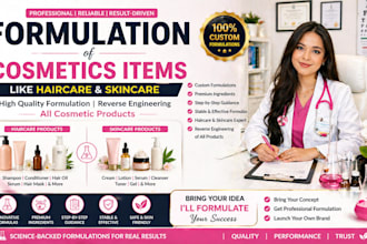 develop formulation for cosmetic, beauty, lotions, makeup and laundry products