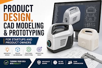 product design, cad modeling and prototyping startups and product tech blender
