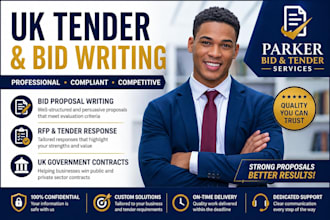 write professional UK tender bid proposal and rfp response
