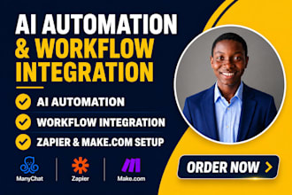 manychat zapier makecom ai automation, workflow integration