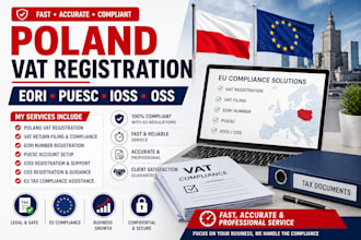 handle poland vat registration, vat filing, eori, puesc and ioss oss