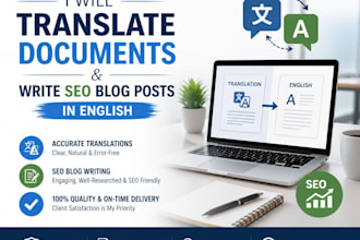 translate documents and write SEO blog posts in english