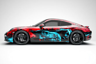 draw car wrap vehicle wrap truck wrap racing car wrap