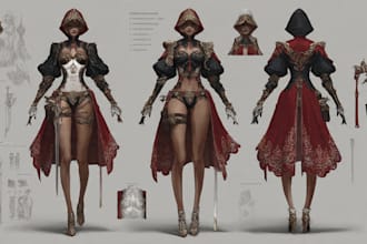draw a realistic character concept art