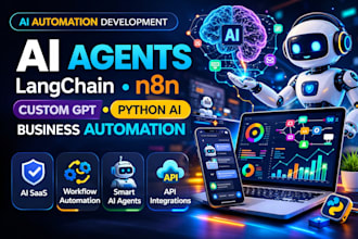 develop ai agents, langchain, n8n automation, ai saas, python ai automation app