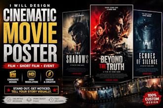 design a cinematic movie poster or film poster for your project