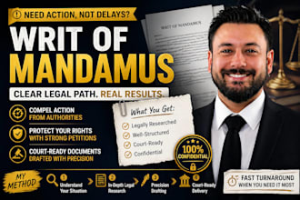 drafting writ of mandamus to compel government action, legal petition, case lock