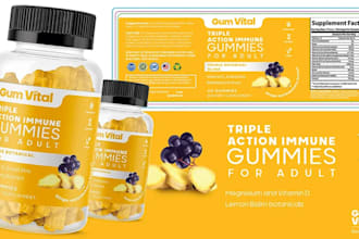 design supplement packaging label design, bottle and health product box