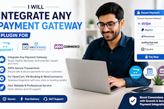integrate any payment gateway plugin for opencart vik booking, woocomerce