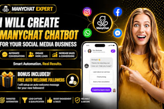 create manychat chatbot for your social media business
