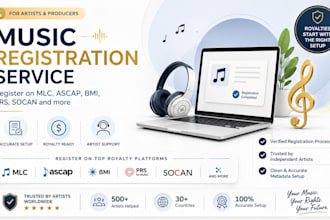 register your music on mlc ascap bmi prs socan billboard and royalty platforms