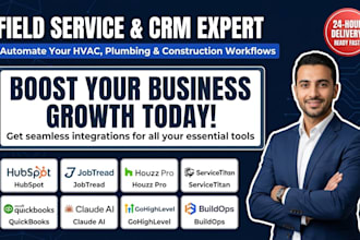 hubspot jobtread hvac houzz pro servicetitan quickbooks claude ai ghl buildops