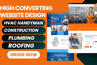 build hvac website handyman website construction plumbing, roofing website