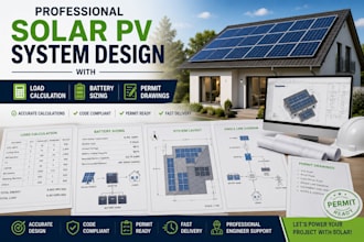 design solar pv system with load calculation and permit drawings