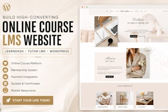build learndash tutor lms wordpress online course lms website membership site