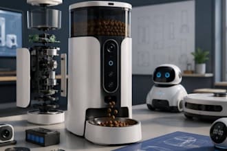 design 3d ai smart pet feeders alarm robotics consumer gadgets cad prototype