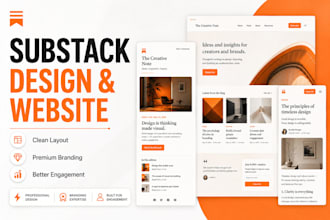design substack newsletter and website layout for branding and growth