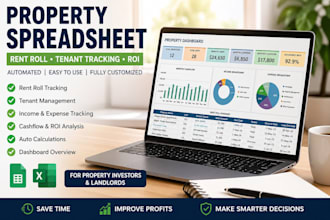 create automated property spreadsheet for rent roll tenant tracking ROI analysis