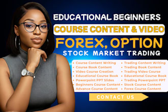 forex, stock market option trading educational course content, ebook, video, ppt
