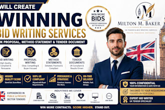 write winning bid writing services UK proposal method statement, tend docuement