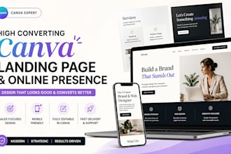 design a high converting canva website or canva landing page for your business