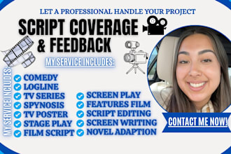 provide screenplay coverage with movie script coverage and script  analysis