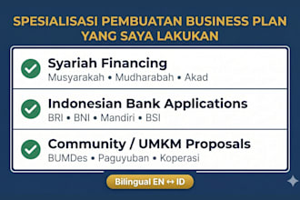 write a business plan for indonesia loan approval, sme and syariah financing