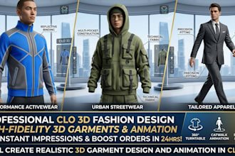 create realististic 3d garment design and animation in clo 3d