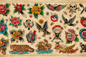 draw american tattoo design old school tattoo design
