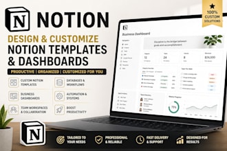 design customize notion template notion dashboard design notion business templat
