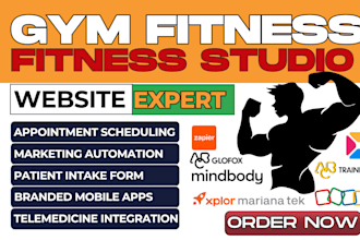 design gym website fitness yoga studio crossfit pilates personal trainer website