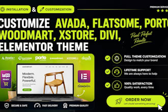 avada flatsome porto woodmart xstore, divi elementor theme