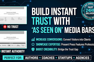 design a professional as seen on media logo bar for your website