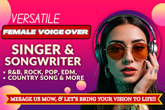 do female vocal topliner recording as female singer songwriter female pop singer