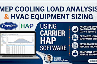 do hvac cooling load calculation and equipment sizing using carrier hap