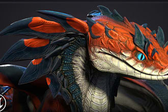 create 3d animal model, creature, monster, dragon model for games and animation