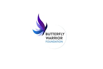 design butterfly warrior kids battling cancer hope courage logo