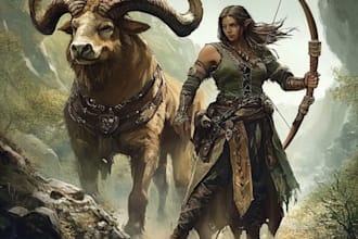 draw fantasy character design, game concept art