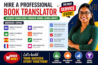 write and translate arabic, spanish, german, ghostwriting and ebook writing KDP