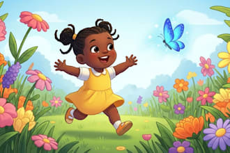 illustrate a captivating children story book with colorful, KDP ready artwork