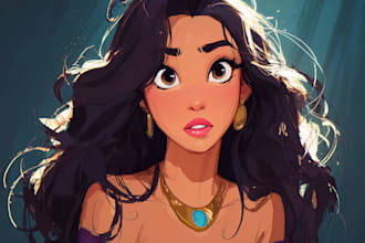 portrait into a disney style cartoon