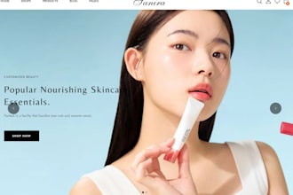 design beauty shopify store, skincare website, cosmetics store, makeup website