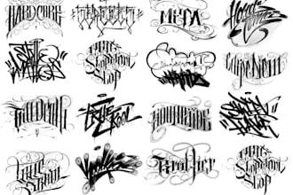 make dj typography, rock, metal, or hiphop band logo