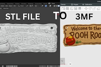 convert stl to 3mf add color to 3d model and split parts for 3d printing