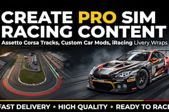 create asserto corsa car racing track, car mods, livery  wraps on iracing