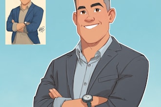 create simple cartoon portrait