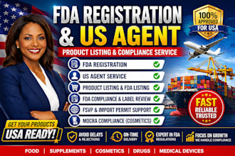 handle fda registration, US agent,product listing compliance