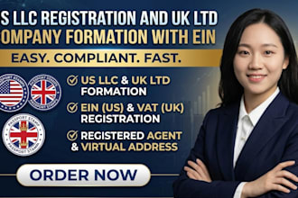do US llc registration and UK ltd company formation with ein