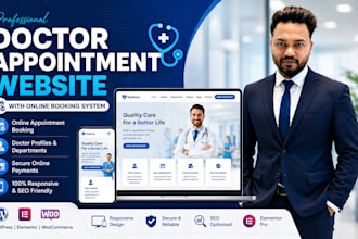 design doctor appointment website with online booking system